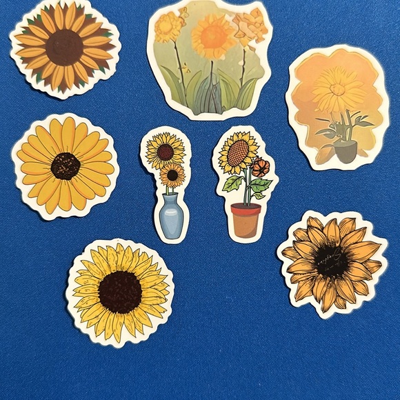 New Set of 8 sunflower / yellow daisy stickers - Picture 4 of 4